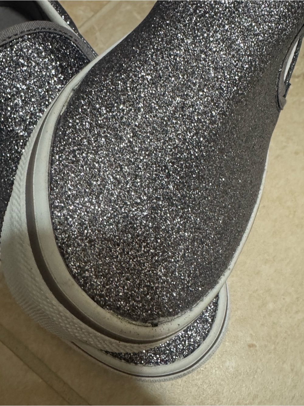 Vans Slip-On Glitter Sneakers - Silver - Picture 3 of 4